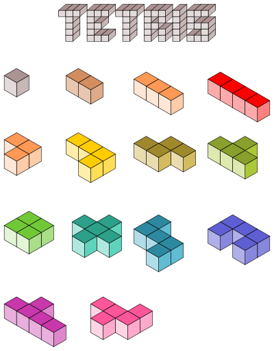 3D Tetris blocks clipart