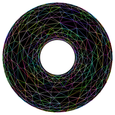 3D Torus Wireframe Prismatic With Background clipart