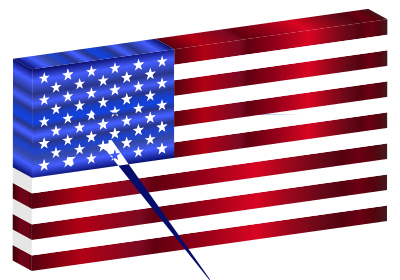3D USA Flag clipart