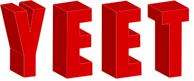 3D yeet wordart red clipart
