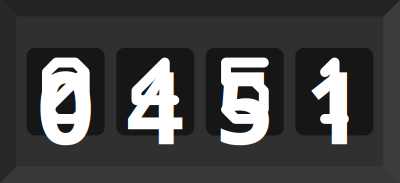 4-Digit Number Counter Ticker clipart