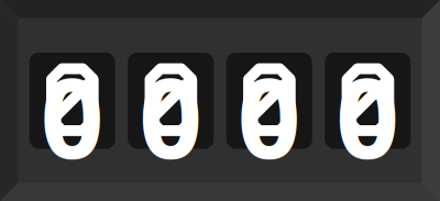 4-Digit Number Counter Ticker Reset to Zero 0000 clipart