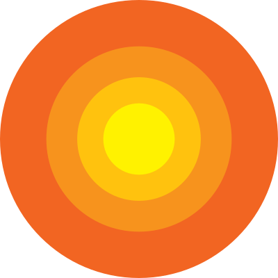 4 layer onion diagram yellow to orange heat insulation clipart