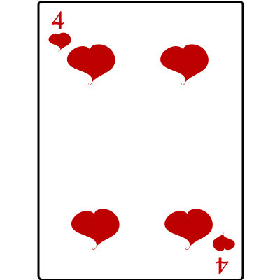 4 of Hearts clipart