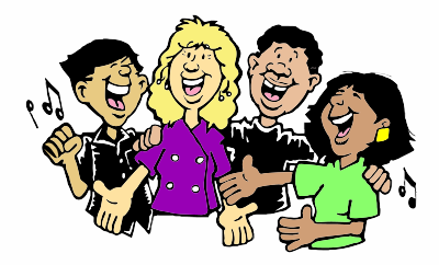 4 People praising the Lord clipart