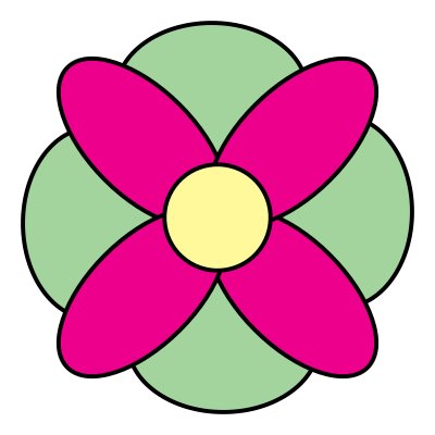 4 Petal Flower Doodle clipart