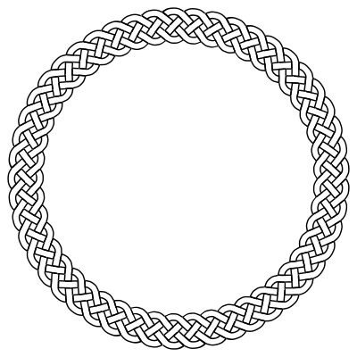 4-plait border circle clipart