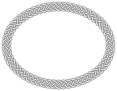 4-plait border oval clipart