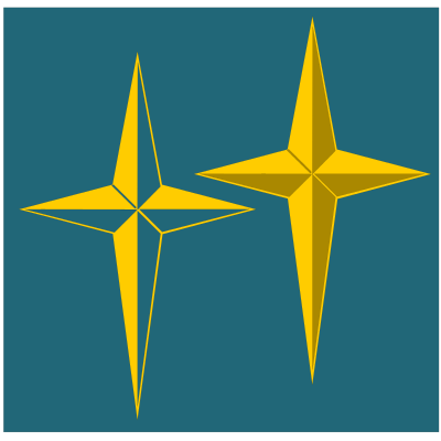 4 point beveled star clipart
