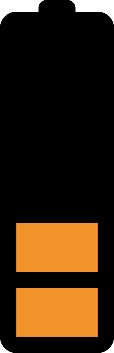 40% charged battery clipart
