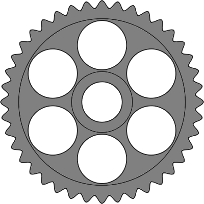 40-tooth gear with circular holes clipart