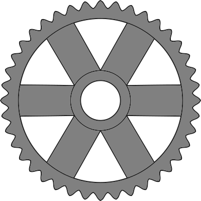 40-tooth gear with rectangular spokes clipart
