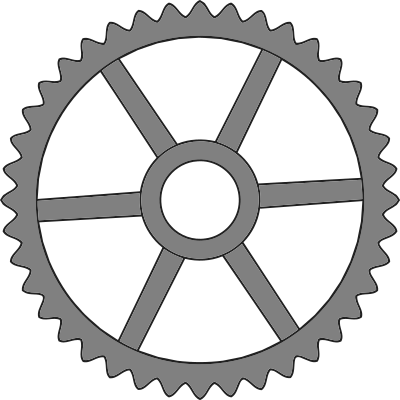 40-tooth gear with trapezium holes clipart