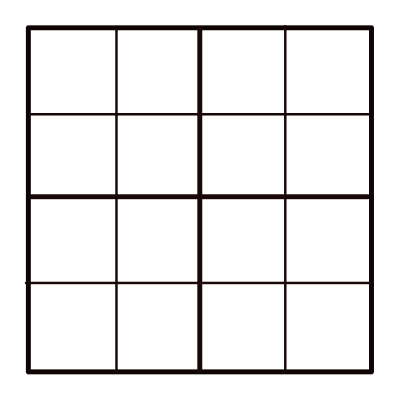 4x4 Empty Sudoku Grid clipart