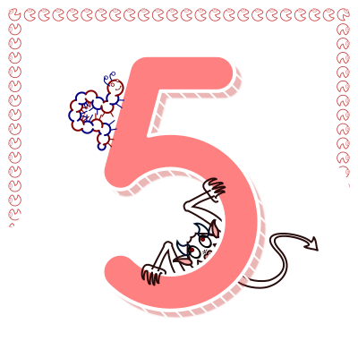 5 for a child clipart