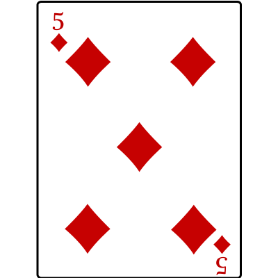 5 of Diamonds clipart