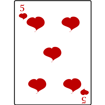 5 of Hearts clipart