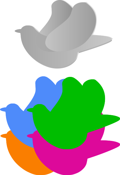 5 palomas clipart