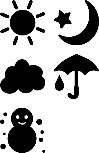 5 Types of Weather Pictograms clipart