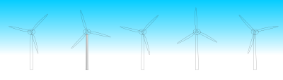 5 wind turbines clipart