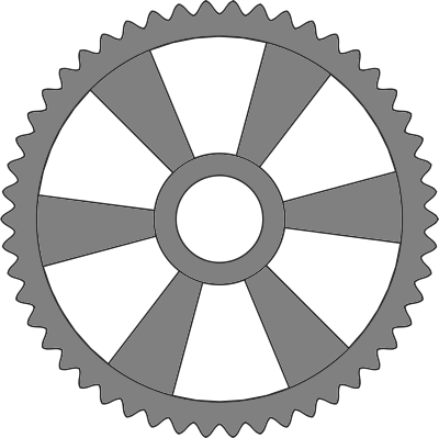 50-tooth gear with radial spokes clipart
