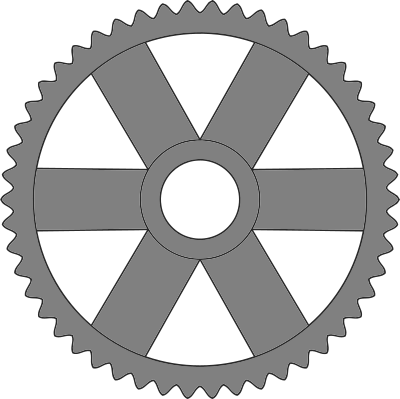 50-tooth gear with rectangular spokes clipart