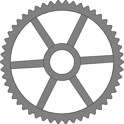 50-tooth gear with trapezium holes clipart