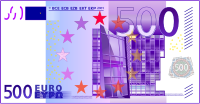 500 Euro Note clipart