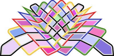 6 by 6 transformed rectangular Celtic knot clipart