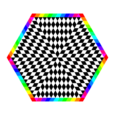 6 Chessboard Rainbow Hexagon clipart