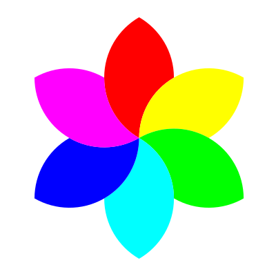 6 color football flower remix clipart