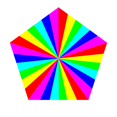 6 color pentagon clipart