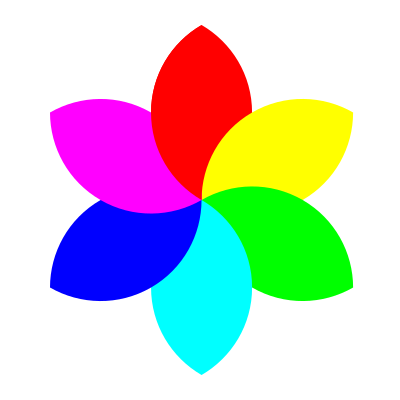 6 football petal flower clipart