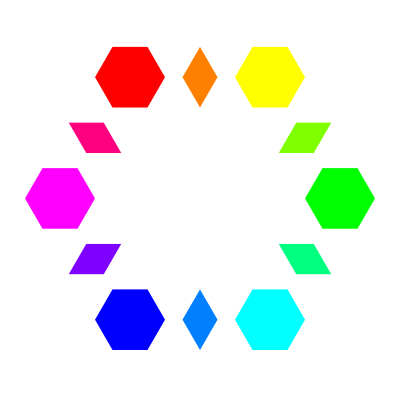 6 hexagons 6 diamonds clipart