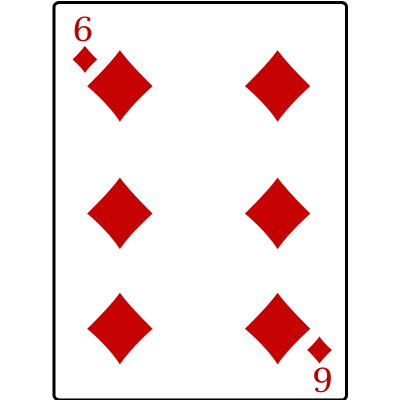 6 of Diamonds clipart