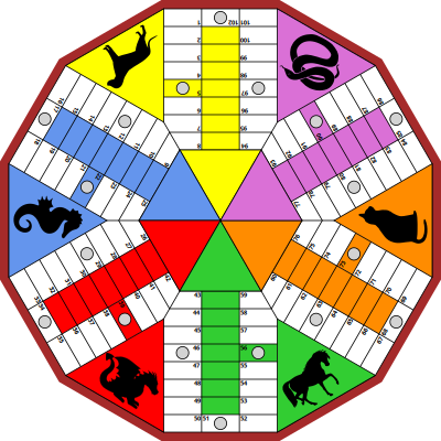 6 player parchís board clipart