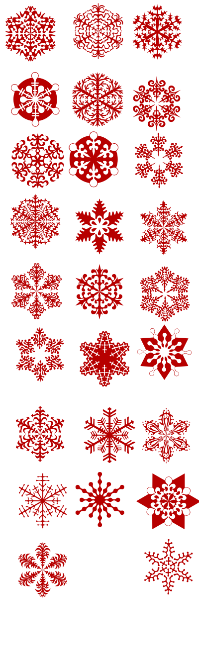 6 pointed objects collection clipart
