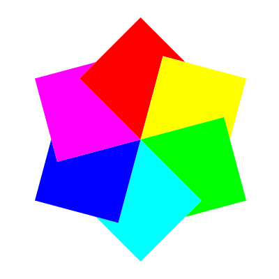 6 squares hexagram clipart