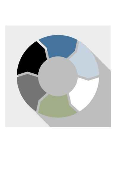 6 stage process cycle diagram clipart