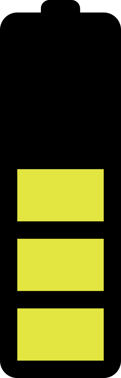 60% charged battery clipart