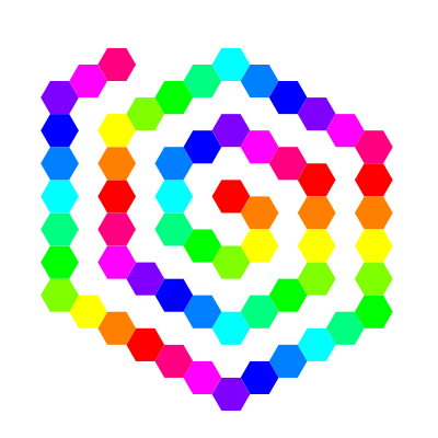 60 hexagon spiral clipart