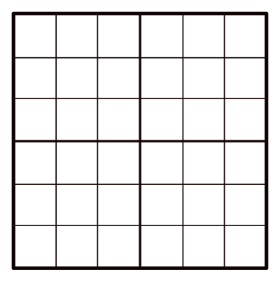 6x6 Empty Sudoku Grid clipart