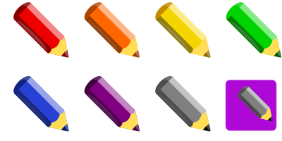 7 color pencils clipart