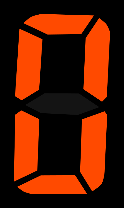 7 segment display - 0 clipart