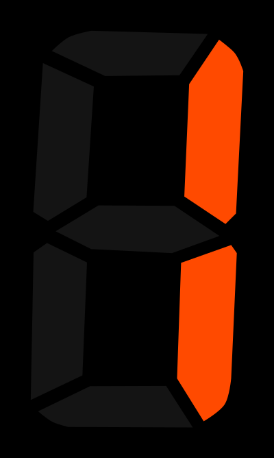 7 segment display - 1 clipart