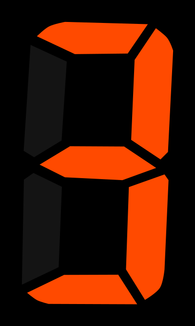 7 segment display - 3 clipart