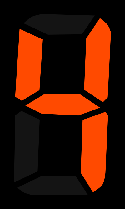 7 segment display - 4 clipart