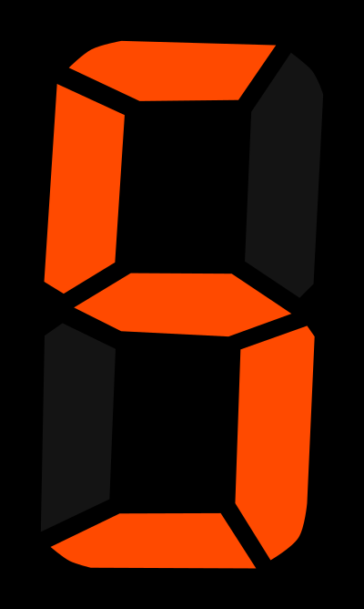 7 segment display - 5 clipart