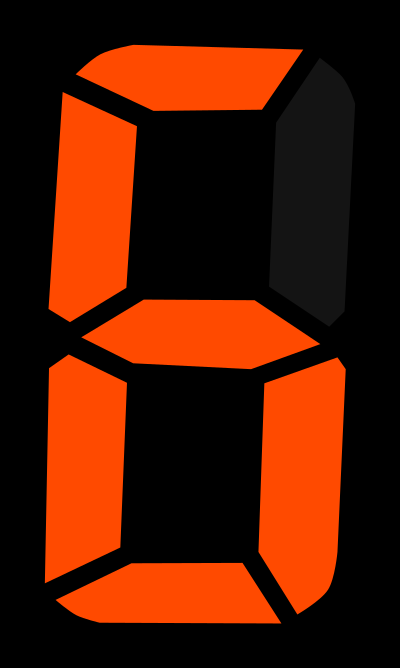 7 segment display - 6 clipart