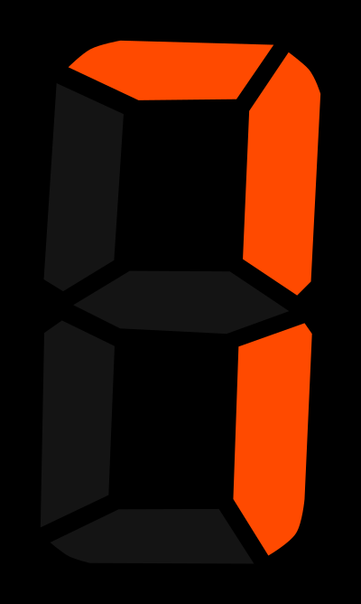 7 segment display - 7 clipart